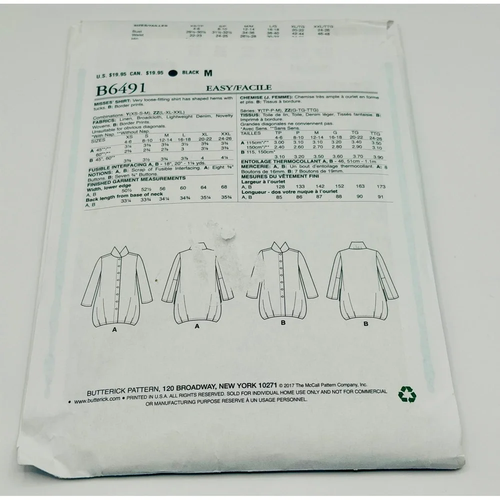 Butterick b6491 sewing